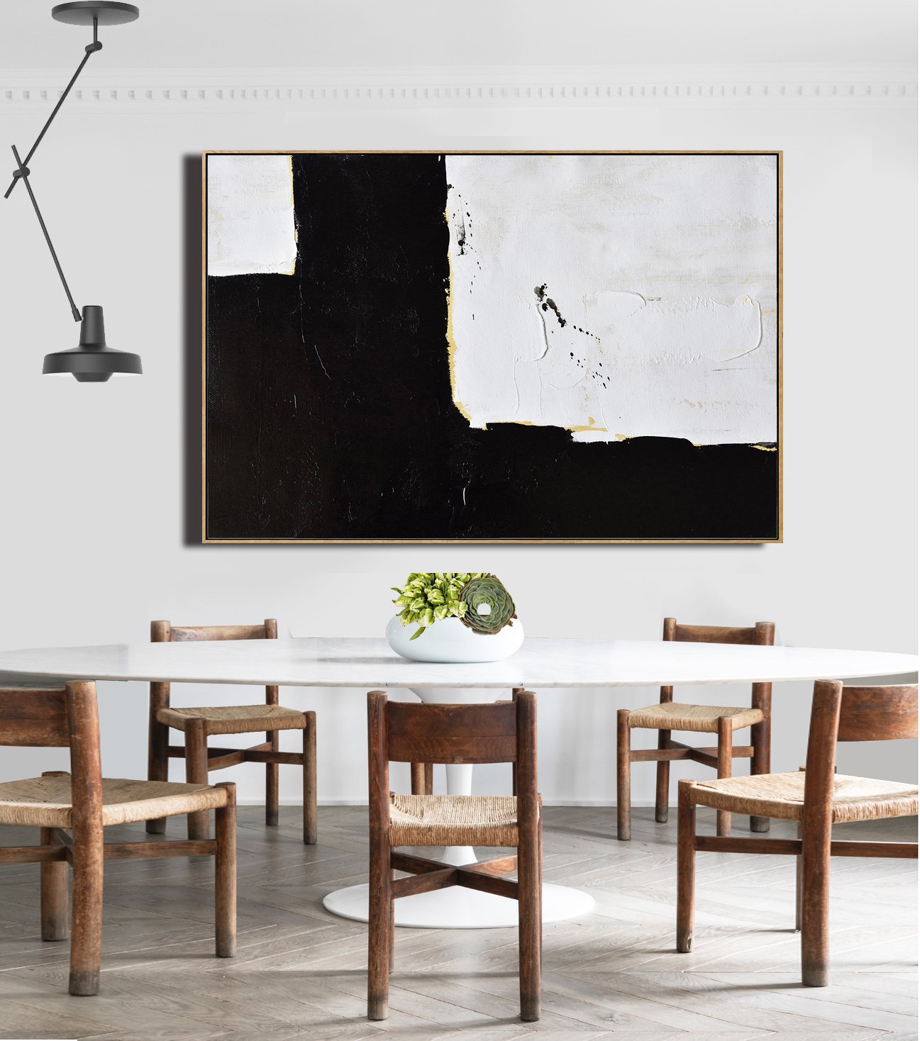 Horizontal Palette Knife Minimalist Art #C33Z